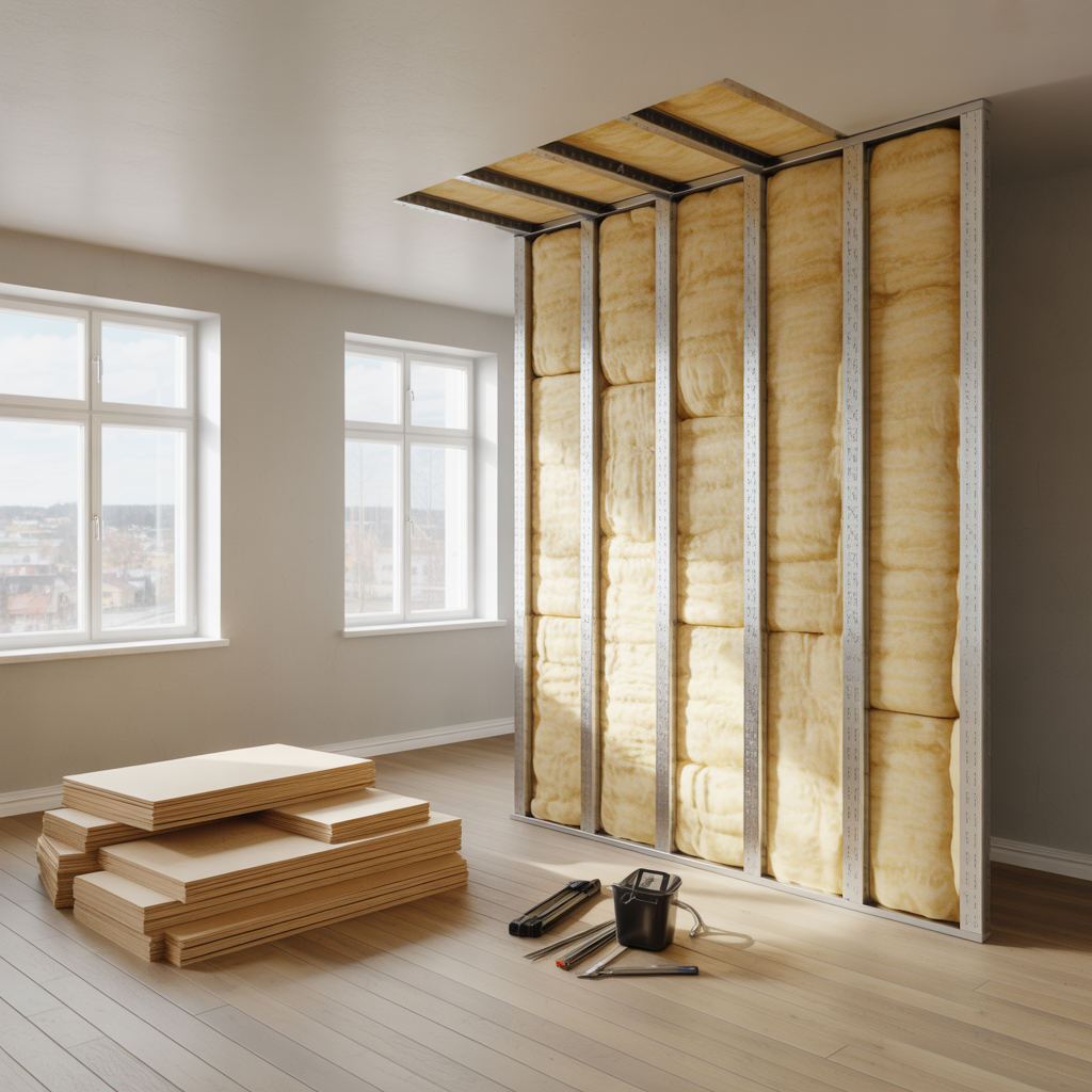 innervagg med stalreglar materialval montering och pris